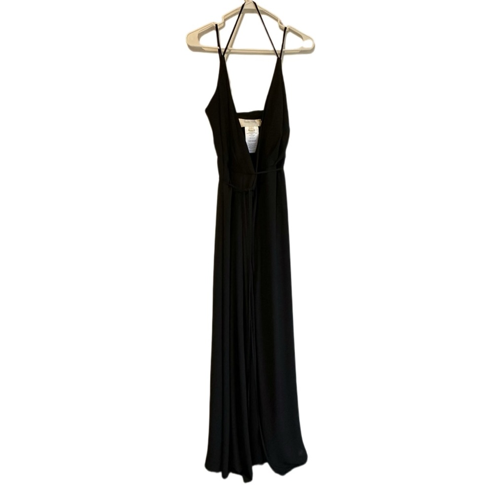 DAVID’S BRIDAL | Long Black Formal Georgette VNeck Dress - Picture 1 of 3